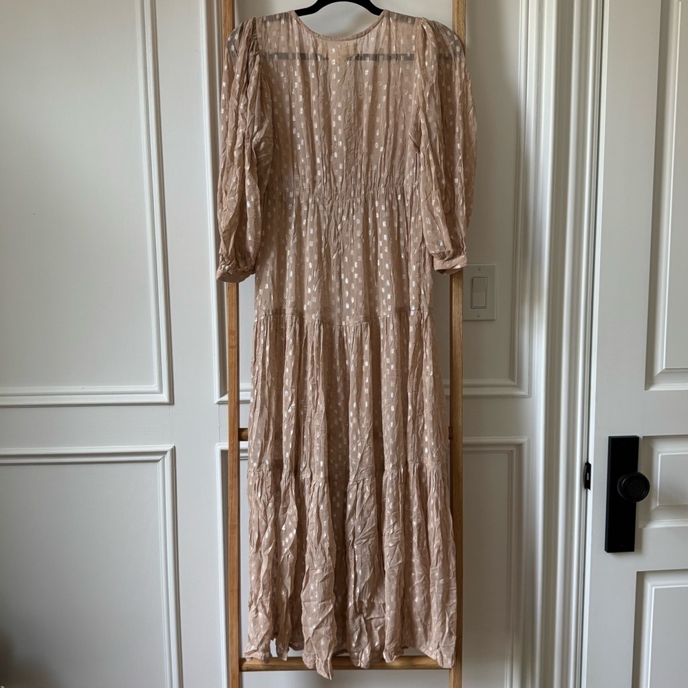 Saltwater Luxe Sheer Midi Dress - Size XS - NWT - Blush/Champagne Shimmer - Picture 7 of 9